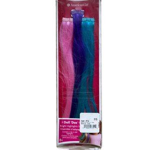 American Girl Doll ‘Dos Bright Highlights Set Clip-In Hair Extensions Pink Purpl